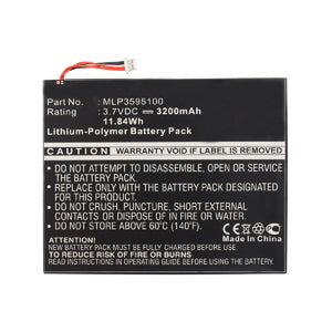 Batteries N Accessories BNA-WB-P14967 E Book E Reader Battery - Li-Pol, 3.7V, 3200mAh, Ultra High Capacity - Replacement for Pandigital MLP3595100 Battery