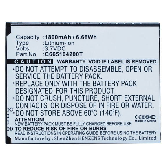 Batteries N Accessories BNA-WB-L3155 Cell Phone Battery - Li-Ion, 3.7V, 1800 mAh, Ultra High Capacity Battery - Replacement for Blu C665104200T Battery