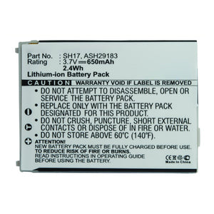 Batteries N Accessories BNA-WB-L13209 Cell Phone Battery - Li-ion, 3.7V, 650mAh, Ultra High Capacity - Replacement for Sharp SH17 Battery