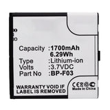 Batteries N Accessories BNA-WB-L14785 Cell Phone Battery - Li-ion, 3.7V, 1700mAh, Ultra High Capacity - Replacement for PHICOMM BP-F03 Battery