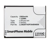 Batteries N Accessories BNA-WB-L14154 Cell Phone Battery - Li-ion, 3.8V, 1900mAh, Ultra High Capacity - Replacement for ZTE Li3820T43P3h604655 Battery