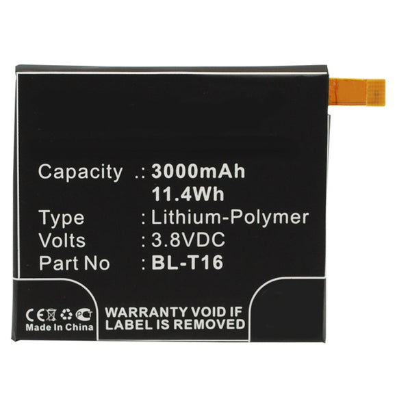 Batteries N Accessories BNA-WB-P3854 Cell Phone Battery - Li-Pol, 3.8, 3000mAh, Ultra High Capacity Battery - Replacement for LG BL-T16, EAC62718201 Battery