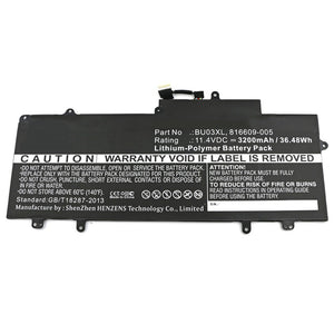 Batteries N Accessories BNA-WB-P9644 Laptop Battery - Li-Pol, 11.4V, 3200mAh, Ultra High Capacity - Replacement for HP BU03XL Battery