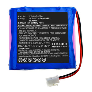 Batteries N Accessories BNA-WB-L13580 Medical Battery - Li-ion, 14.8V, 2600mAh, Ultra High Capacity - Replacement for OSEN WP-AST-102A Battery