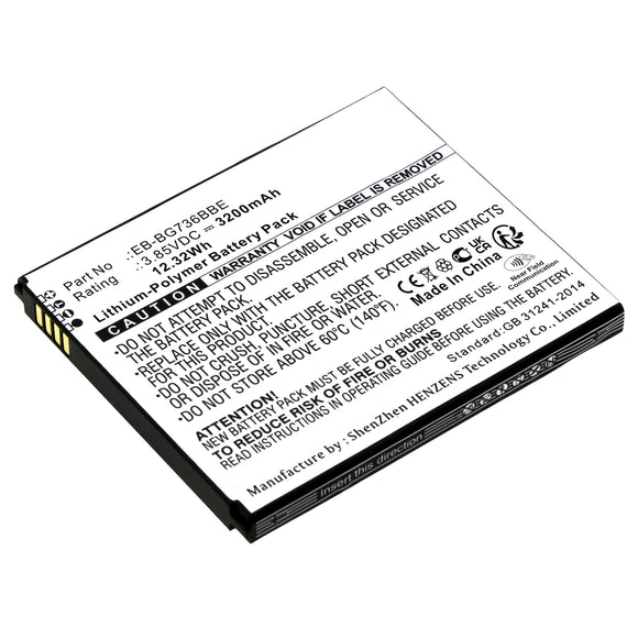 Batteries N Accessories BNA-WB-P17622 Cell Phone Battery - Li-Pol, 3.85V, 3200mAh, Ultra High Capacity - Replacement for Samsung EB-BG736BBE Battery
