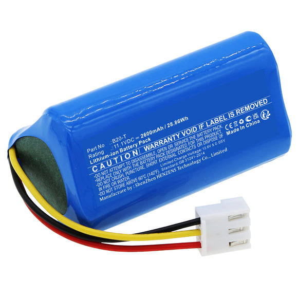 Batteries N Accessories BNA-WB-L18523 Vacuum Cleaner Battery - Li-ion, 11.1V, 2600mAh, Ultra High Capacity - Replacement for Proscenic B20-T Battery