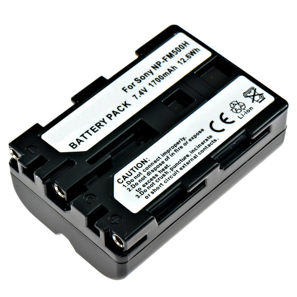 Batteries N Accessories BNA-WB-NPFM500H Digital Camera Battery - Li-Ion, 7.4V, 1700 mAh, Ultra High Capacity Battery - Replacement for Sony NP-FM500H Battery