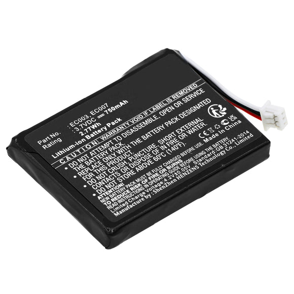 Batteries N Accessories BNA-WB-L6125 Player Battery - Li-Ion, 3.7V, 750 mAh, Ultra High Capacity Battery - Replacement for Apple EC003 Battery