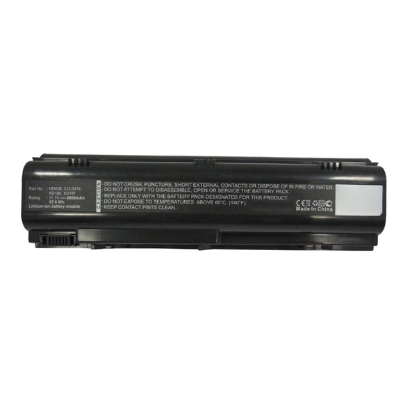 Batteries N Accessories BNA-WB-L15938 Laptop Battery - Li-ion, 11.1V, 8800mAh, Ultra High Capacity - Replacement for Dell HD438 Battery