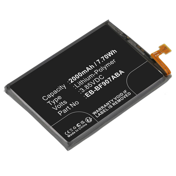 Batteries N Accessories BNA-WB-P18132 Cell Phone Battery - Li-Pol, 3.85V, 2000mAh, Ultra High Capacity - Replacement for Samsung EB-BF907ABA Battery