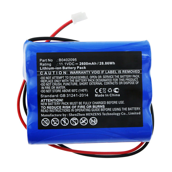Batteries N Accessories BNA-WB-L15111 Medical Battery - Li-ion, 11.1V, 2600mAh, Ultra High Capacity - Replacement for Medsonic B0402095 Battery