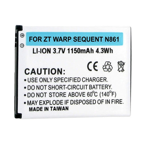 Batteries N Accessories BNA-WB-BLI-1316-1.2 Cell Phone Battery - Li-Ion, 3.7V, 1150 mAh, Ultra High Capacity Battery - Replacement for ZTE Li3716T42P3H494650 Battery