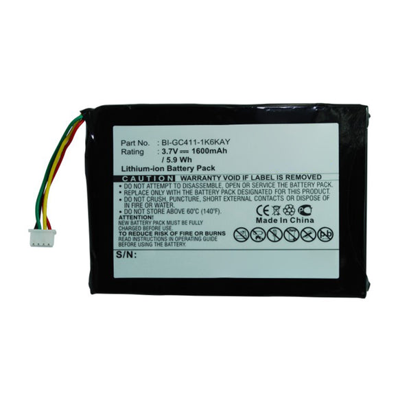 Batteries N Accessories BNA-WB-L15044 GPS Battery - Li-ion, 3.7V, 1600mAh, Ultra High Capacity - Replacement for Navigon BI-GC411-1K6KAY Battery