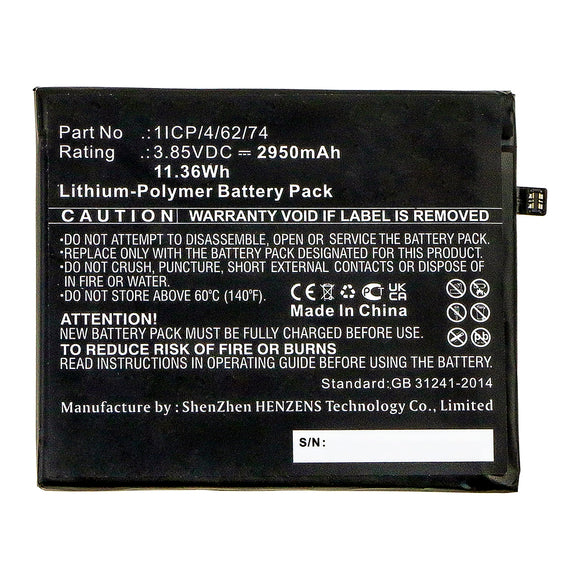 Batteries N Accessories BNA-WB-P13228 Cell Phone Battery - Li-Pol, 3.85V, 2950mAh, Ultra High Capacity - Replacement for Sugar 1ICP/4/62/74 Battery
