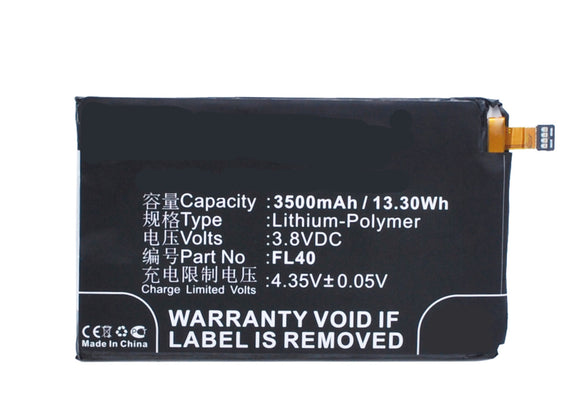 Batteries N Accessories BNA-WB-P3905 Cell Phone Battery - Li-Pol, 3.8, 3500mAh, Ultra High Capacity Battery - Replacement for Motorola FL40, SNN5963B Battery