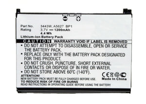 Batteries N Accessories BNA-WB-L3933 Cell Phone Battery - Li-ion, 3.7, 1200mAh, Ultra High Capacity Battery - Replacement for Palm 157-10119-00, 3443W, A5627, BP1 Battery