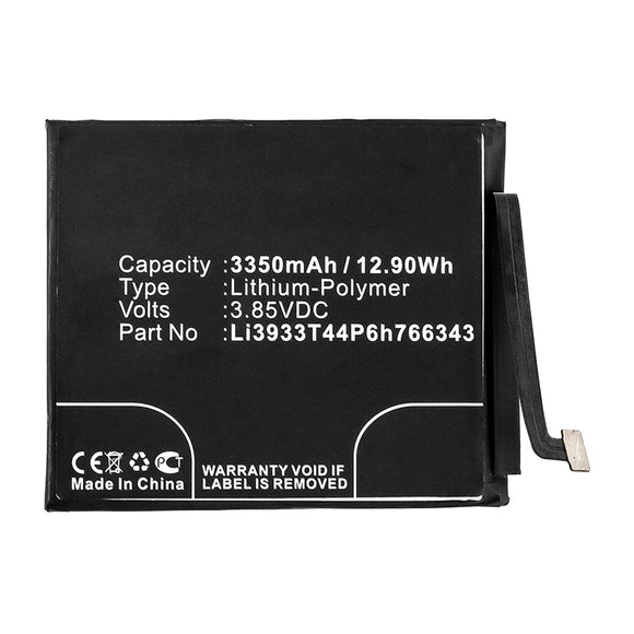 Batteries N Accessories BNA-WB-P14150 Cell Phone Battery - Li-Pol, 3.85V, 3350mAh, Ultra High Capacity - Replacement for ZTE Li3933T44P6h766343 Battery