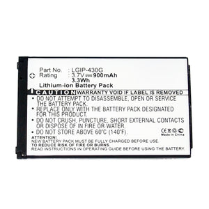 Batteries N Accessories BNA-WB-L16386 Cell Phone Battery - Li-ion, 3.7V, 900mAh, Ultra High Capacity - Replacement for LG LGIP-430C Battery