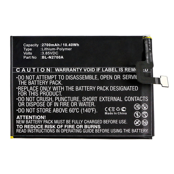 Batteries N Accessories BNA-WB-P11522 Cell Phone Battery - Li-Pol, 3.85V, 2700mAh, Ultra High Capacity - Replacement for GIONEE BL-N2700A Battery