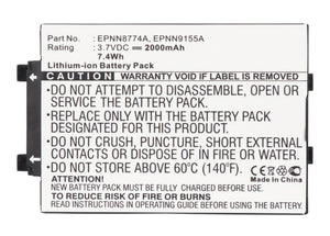 Batteries N Accessories BNA-WB-L8787 Player Battery - Li-ion, 3.7V, 2000mAh, Ultra High Capacity - Replacement for Altec Lansing EPNN8774A Battery