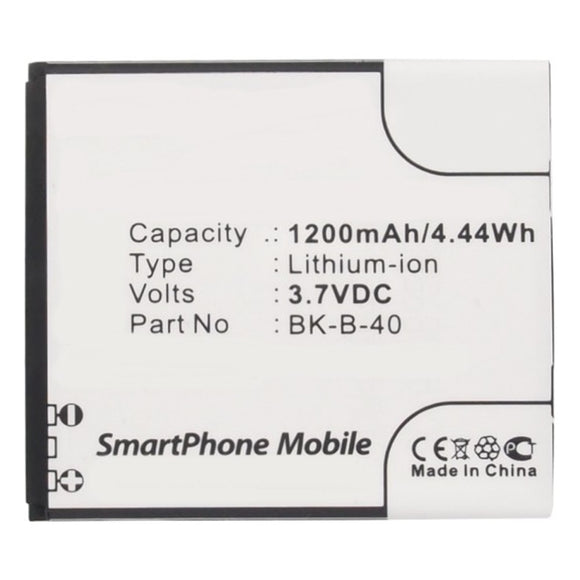 Batteries N Accessories BNA-WB-L9900 Cell Phone Battery - Li-ion, 3.7V, 1200mAh, Ultra High Capacity - Replacement for BBK BK-B-40 Battery