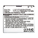 Batteries N Accessories BNA-WB-L14102 Cell Phone Battery - Li-ion, 3.7V, 1100mAh, Ultra High Capacity - Replacement for ZTE Li3712T42P3h475248 Battery