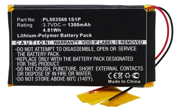 Batteries N Accessories BNA-WB-P7109 Amplifier Battery - Li-Pol, 3.7V, 1300 mAh, Ultra High Capacity Battery - Replacement for Fiio PL5035601S1P Battery