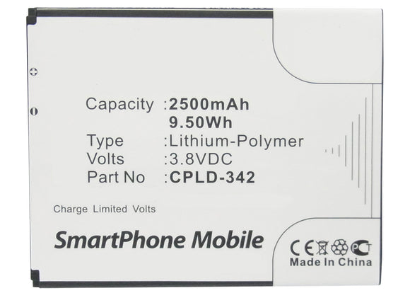 Batteries N Accessories BNA-WB-P3775 Cell Phone Battery - Li-Pol, 3.8, 2500mAh, Ultra High Capacity Battery - Replacement for Coolpad CPLD-342 Battery