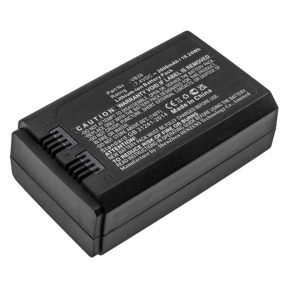 Batteries N Accessories BNA-WB-L12913 Strobe Lighting Battery - Li-ion, 7.4V, 2600mAh, Ultra High Capacity - Replacement for GODOX VB26 Battery