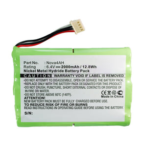 Batteries N Accessories BNA-WB-H14989 Equipment Battery - Ni-MH, 6.4V, 2000mAh, Ultra High Capacity - Replacement for NOVA4AH Battery