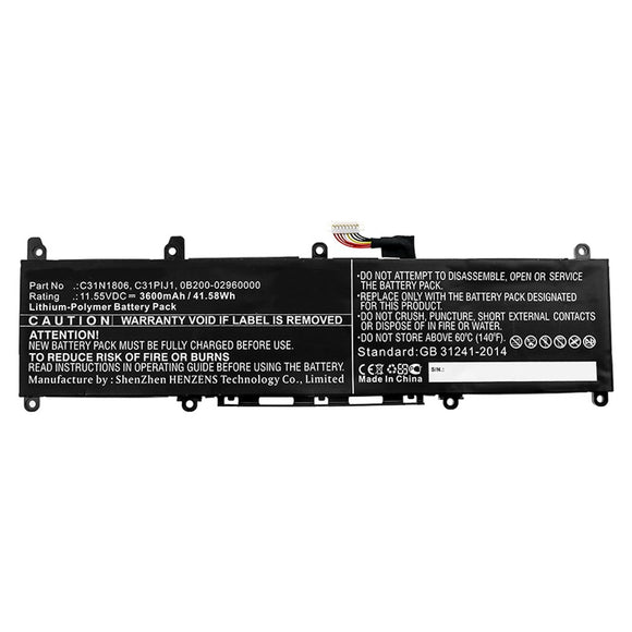 Batteries N Accessories BNA-WB-P10484 Laptop Battery - Li-Pol, 11.55V, 3600mAh, Ultra High Capacity - Replacement for Asus C31N1806 Battery