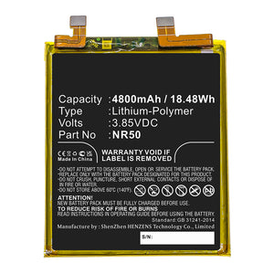 Batteries N Accessories BNA-WB-P16457 Cell Phone Battery - Li-Pol, 3.85V, 4800mAh, Ultra High Capacity - Replacement for Motorola NR50 Battery