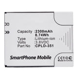 Batteries N Accessories BNA-WB-L10076 Cell Phone Battery - Li-ion, 3.8V, 2300mAh, Ultra High Capacity - Replacement for Coolpad CPLD-351 Battery