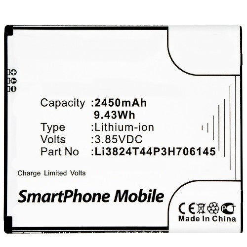 Batteries N Accessories BNA-WB-L8445 Cell Phone Battery - Li-ion, 3.85V, 2450mAh, Ultra High Capacity Battery - Replacement for ZTE Li3824T44P3H706145 Battery