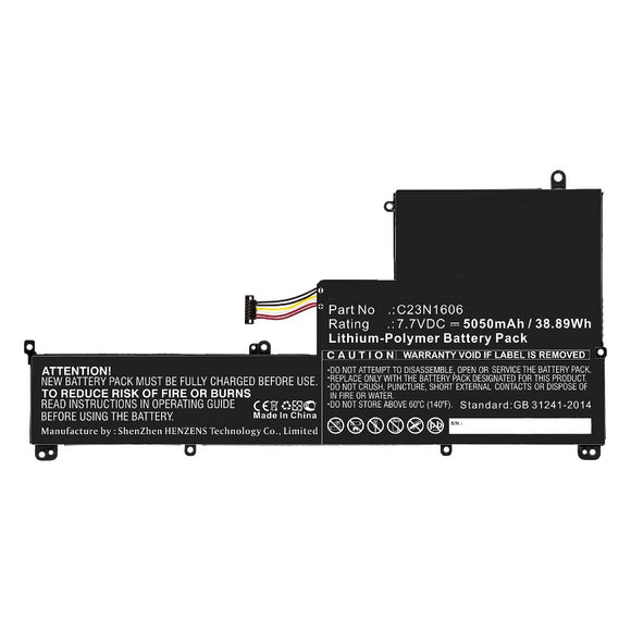 Batteries N Accessories BNA-WB-P10523 Laptop Battery - Li-Pol, 7.7V, 5050mAh, Ultra High Capacity - Replacement for Asus C23N1606 Battery