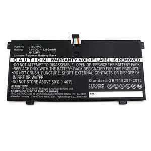 Batteries N Accessories BNA-WB-P9661 Laptop Battery - Li-Pol, 7.6V, 5200mAh, Ultra High Capacity - Replacement for Lenovo L15L4PC1 Battery