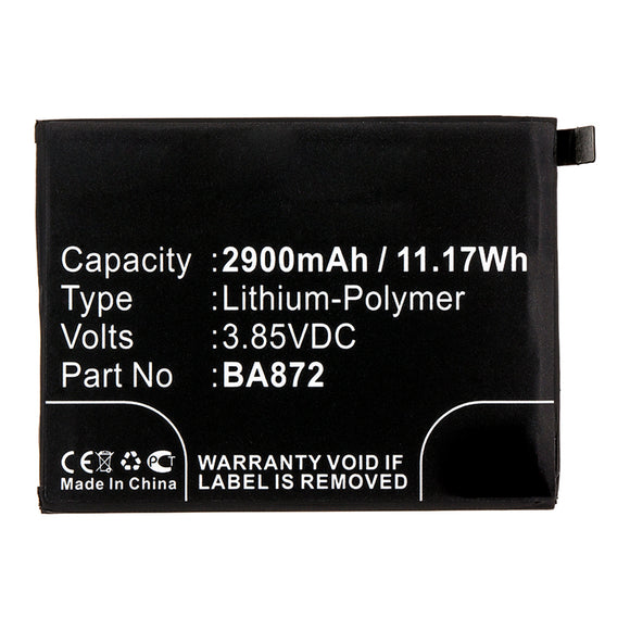 Batteries N Accessories BNA-WB-P14497 Cell Phone Battery - Li-Pol, 3.85V, 2900mAh, Ultra High Capacity - Replacement for Meilan BA872 Battery