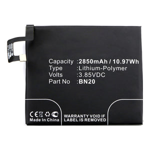 Batteries N Accessories BNA-WB-P14903 Cell Phone Battery - Li-Pol, 3.85V, 2850mAh, Ultra High Capacity - Replacement for Xiaomi BN20 Battery
