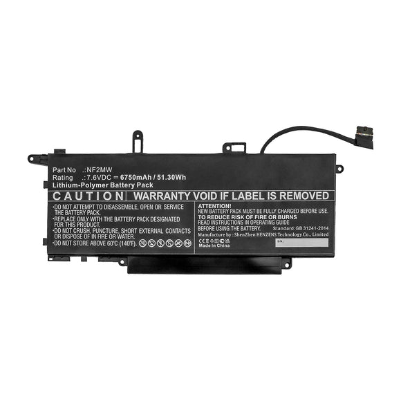 Batteries N Accessories BNA-WB-P15985 Laptop Battery - Li-Pol, 7.6V, 6750mAh, Ultra High Capacity - Replacement for Dell NF2MW Battery