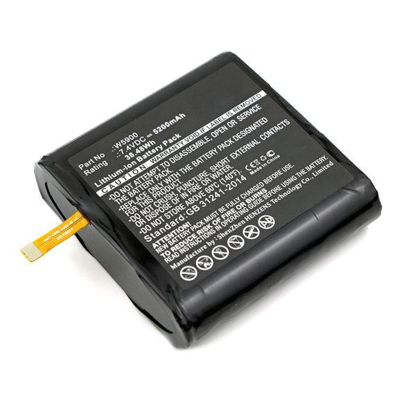 Batteries N Accessories BNA-WB-L12937 Barcode Scanner Battery - Li-ion, 7.4V, 5200mAh, Ultra High Capacity - Replacement for Sunmi W5600 Battery