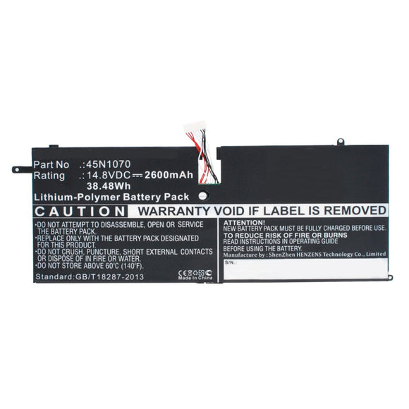 Batteries N Accessories BNA-WB-P9662 Laptop Battery - Li-Pol, 14.8V, 2600mAh, Ultra High Capacity - Replacement for Lenovo 45N1070 Battery