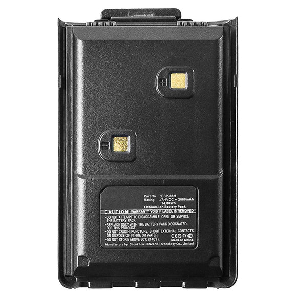 Batteries N Accessories BNA-WB-L8002 2-Way Radio Battery - Li-ion, 7.4V, 2000mAh, Ultra High Capacity Battery - Replacement for ALINCO EBP-88H Battery