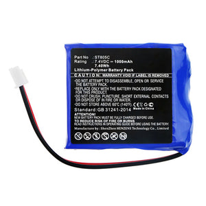 Batteries N Accessories BNA-WB-P13354 Equipment Battery - Li-Pol, 7.4V, 1000mAh, Ultra High Capacity - Replacement for Senter ST805C Battery