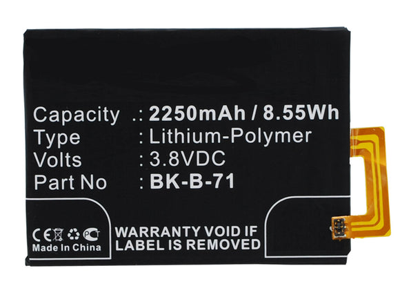 Batteries N Accessories BNA-WB-P3131 Cell Phone Battery - Li-Pol, 3.8V, 2250 mAh, Ultra High Capacity Battery - Replacement for BBK BK-B-71 Battery