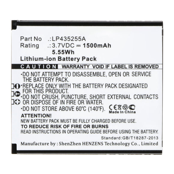 Batteries N Accessories BNA-WB-L13252 Cell Phone Battery - Li-ion, 3.7V, 1500mAh, Ultra High Capacity - Replacement for Telefunken LP435255A Battery