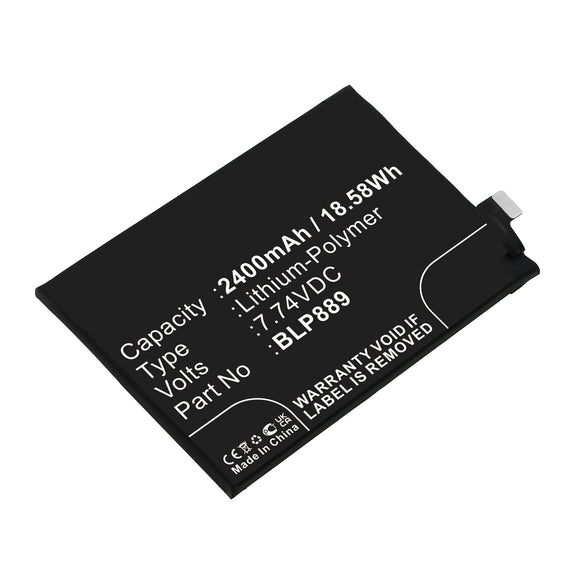 Batteries N Accessories BNA-WB-P17359 Cell Phone Battery - Li-Pol, 7.74V, 2400mAh, Ultra High Capacity - Replacement for OPPO BLP889 Battery