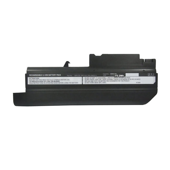 Batteries N Accessories BNA-WB-L12462 Laptop Battery - Li-ion, 10.8V, 6600mAh, Ultra High Capacity - Replacement for IBM ASM 08K8192 Battery