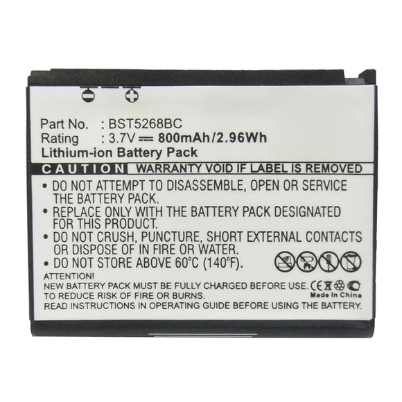 Batteries N Accessories BNA-WB-L13025 Cell Phone Battery - Li-ion, 3.7V, 800mAh, Ultra High Capacity - Replacement for Samsung BST5268BC Battery