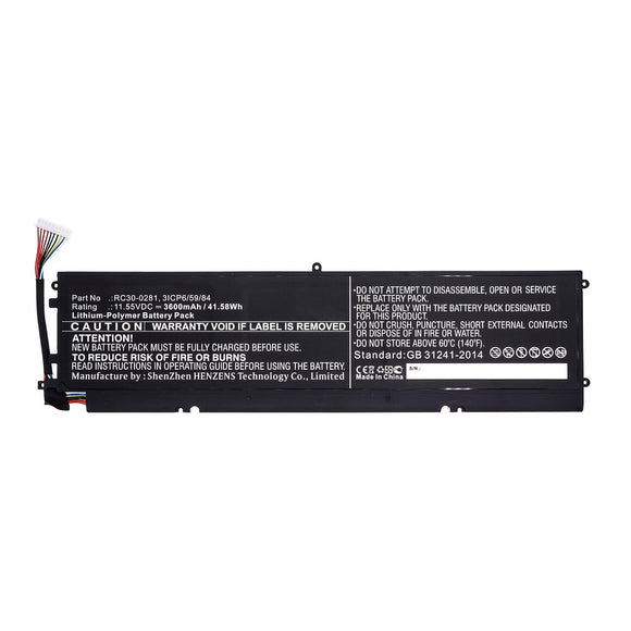 Batteries N Accessories BNA-WB-P13459 Laptop Battery - Li-Pol, 11.55V, 3600mAh, Ultra High Capacity - Replacement for Razer RC30-0281 Battery