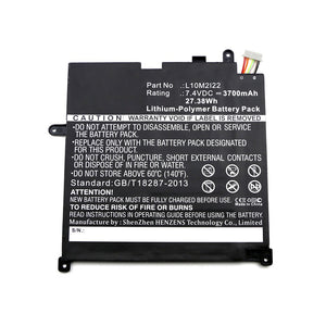 Batteries N Accessories BNA-WB-P12868 Tablet Battery - Li-Pol, 7.4V, 3700mAh, Ultra High Capacity - Replacement for Lenovo L10M2I22 Battery